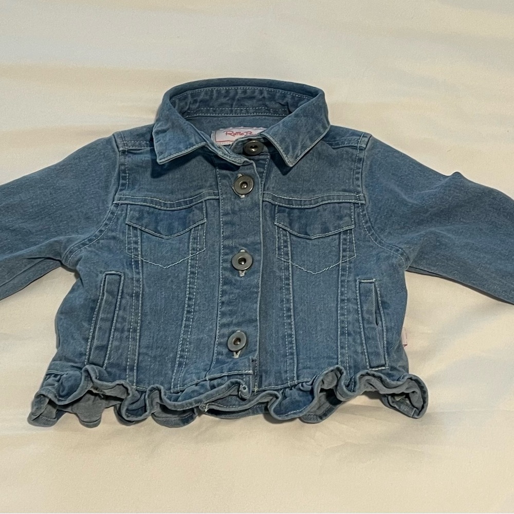 Ruffle Butts Denim Jacket with Ruffle Hem